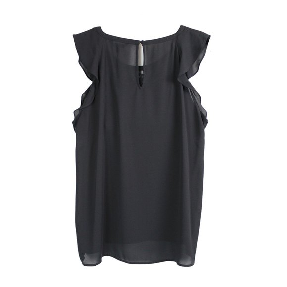 Express Black Lace Panel Cap Sleeve Blouse - Picture 2 of 10